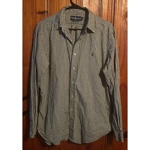 Polo Ralph Lauren Mens Classic Fit L Green Plaid Long Sleeve Button Down